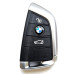 Smartkey Schlüssel-Gehäuse 3 Tasten für BMW G X5 F15 X6 F16 F48 G30 G11 M chrom/schwarz