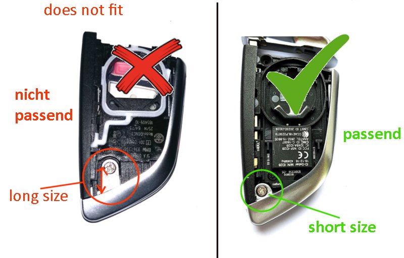 BMW G / F15 Schlüssel keyless kurz