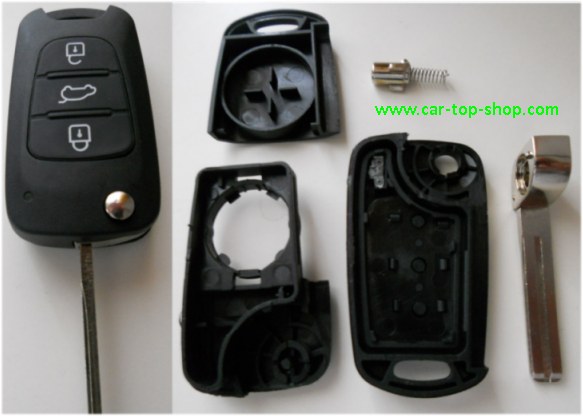 Kfz-Schlüsselgehäuse für Hyundai i10 i20 i30 ix35 ix20 Elantra, 3 Tasten