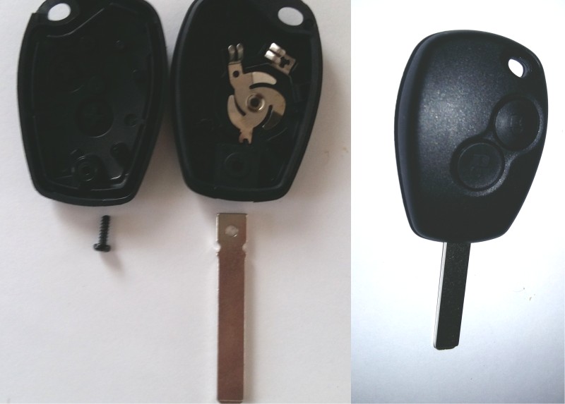 Repair Reparatur Satz Auto Schlüssel Austausch Gehäuse mit 2 Tasten und  Batterie kompatibel für Renault Twingo Clio Kangoo Wind Modus Master Dacia